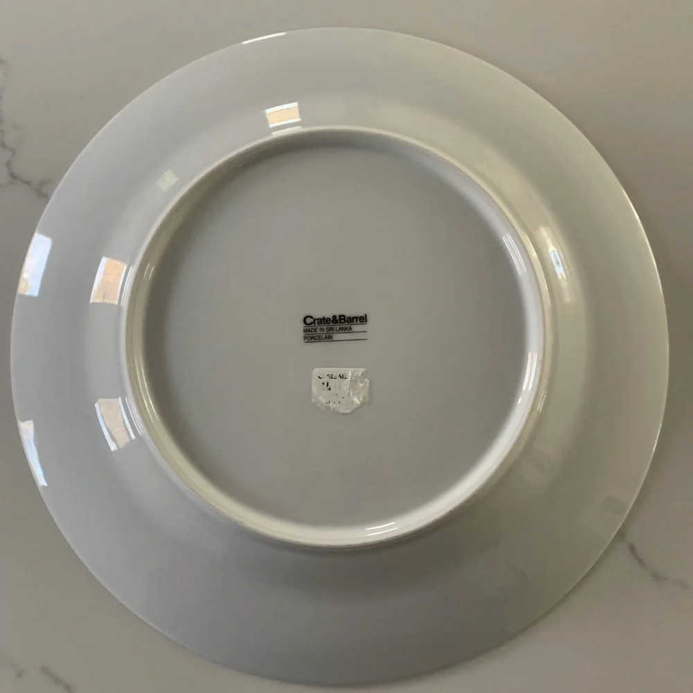 Crate & Barrel 11” Classic White Plate New Replacement plate.